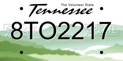 8TO2217 Tennessee License Plate