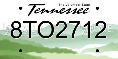 8TO2712 Tennessee License Plate