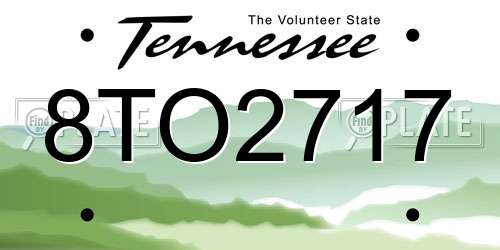 8TO2717 Tennessee License Plate