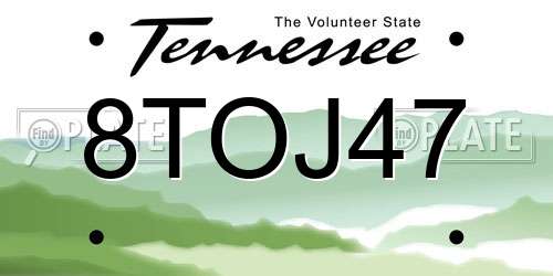 8TOJ47 Tennessee License Plate
