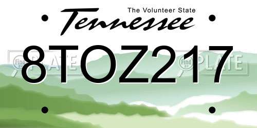 8TOZ217 Tennessee License Plate