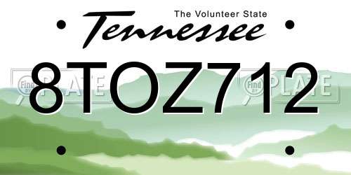 8TOZ712 Tennessee License Plate