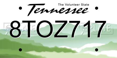 8TOZ717 Tennessee License Plate