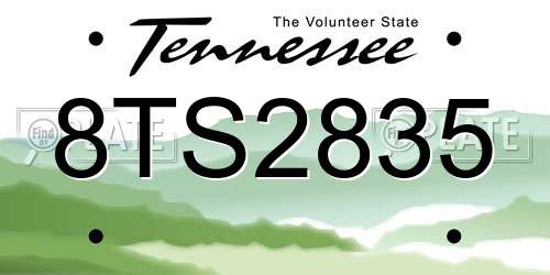 8TS2835 Tennessee License Plate