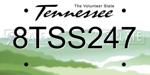8TSS247 Tennessee License Plate