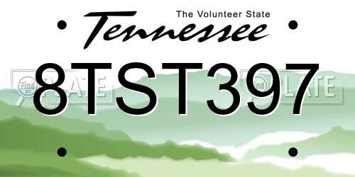 8TST397 Tennessee License Plate