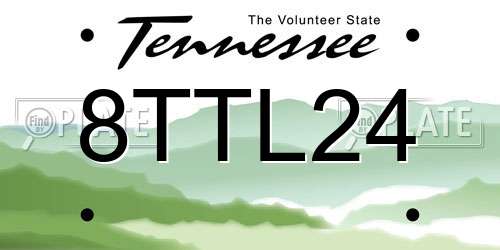 8TTL24 Tennessee License Plate