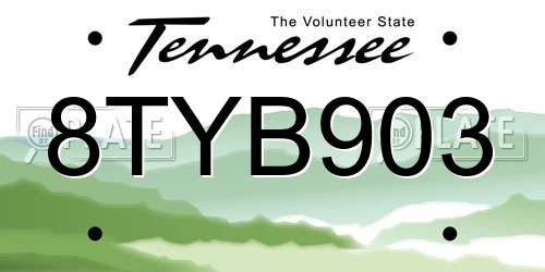 8TYB903 Tennessee License Plate