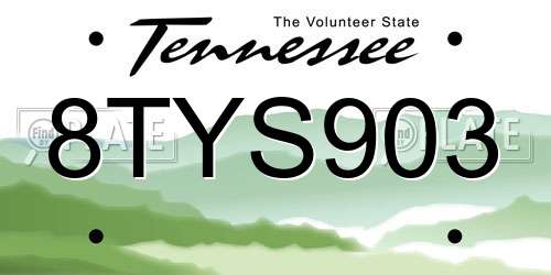 8TYS903 Tennessee License Plate