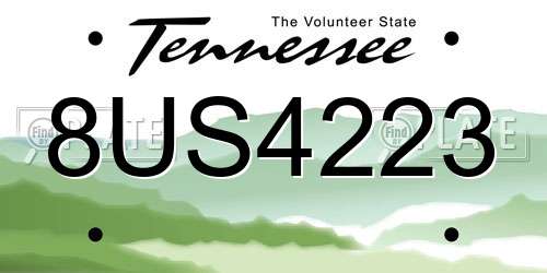8US4223 Tennessee License Plate