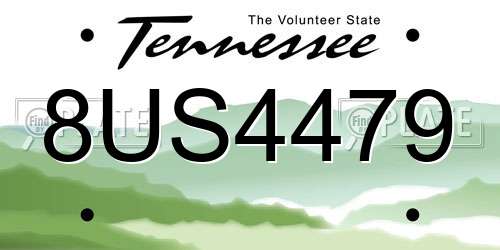 8US4479 Tennessee License Plate