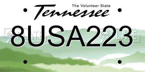 8USA223 Tennessee License Plate