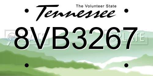 8VB3267 Tennessee License Plate