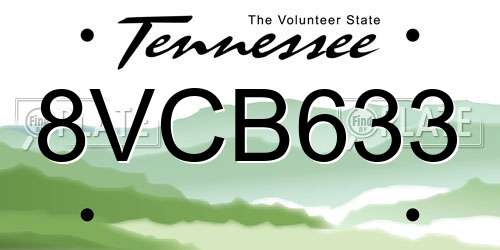 8VCB633 Tennessee License Plate