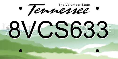 8VCS633 Tennessee License Plate