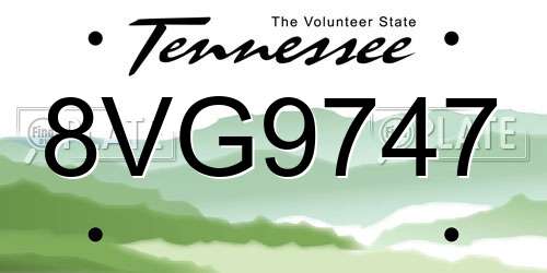 8VG9747 Tennessee License Plate