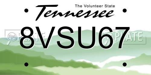 8VSU67 Tennessee License Plate