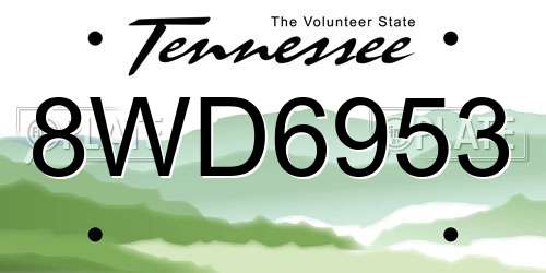 8WD6953 Tennessee License Plate