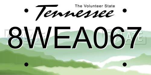 8WEA067 Tennessee License Plate