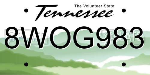 8WOG983 Tennessee License Plate