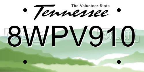 8WPV910 Tennessee License Plate