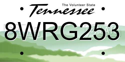 8WRG253 Tennessee License Plate