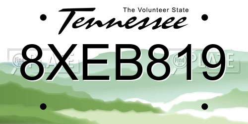 8XEB819 Tennessee License Plate