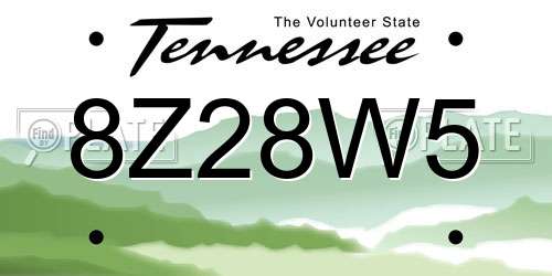 8Z28W5 Tennessee License Plate