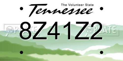 8Z41Z2 Tennessee License Plate