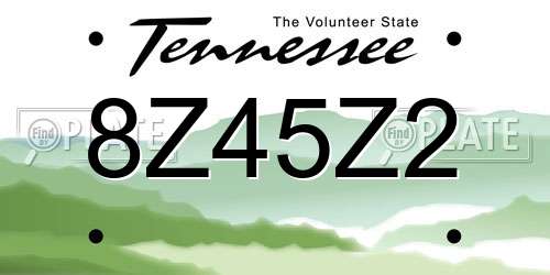 8Z45Z2 Tennessee License Plate