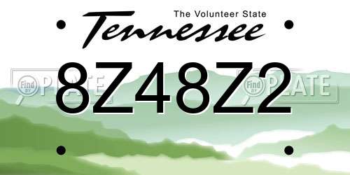 8Z48Z2 Tennessee License Plate