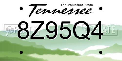 8Z95Q4 Tennessee License Plate