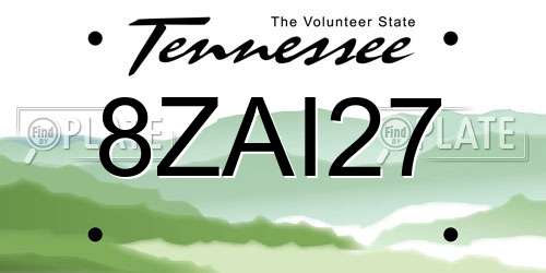 8ZAI27 Tennessee License Plate