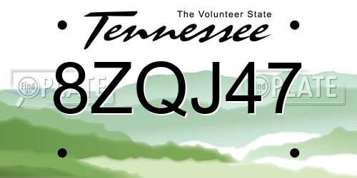 8ZQJ47 Tennessee License Plate