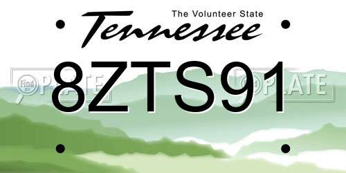 8ZTS91 Tennessee License Plate