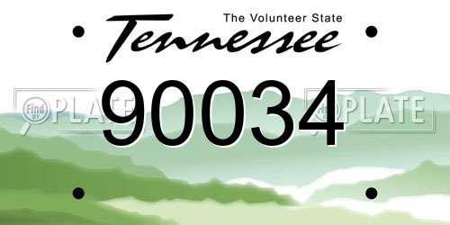 90034 Tennessee License Plate