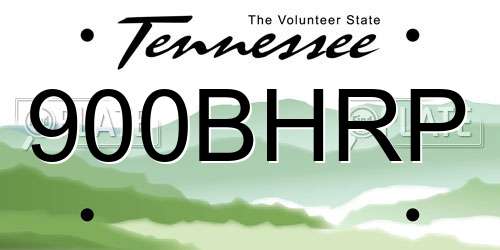 900BHRP Tennessee License Plate