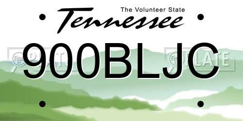 900BLJC Tennessee License Plate