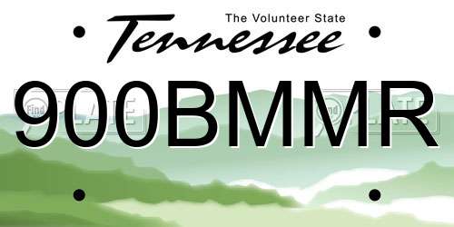 900BMMR Tennessee License Plate