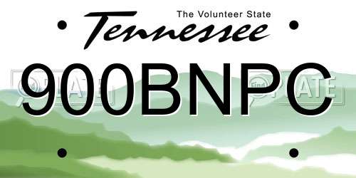 900BNPC Tennessee License Plate