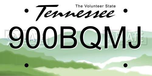 900BQMJ Tennessee License Plate