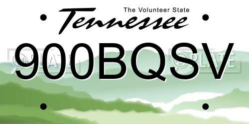 900BQSV Tennessee License Plate