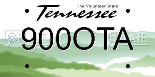 900OTA Tennessee License Plate