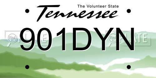 901DYN Tennessee License Plate
