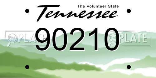 90210 Tennessee License Plate