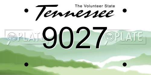 9027 Tennessee License Plate