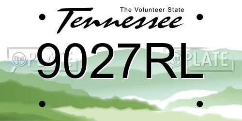 9027RL Tennessee License Plate