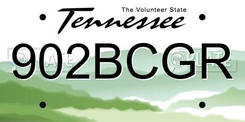 902BCGR Tennessee License Plate