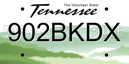 902BKDX Tennessee License Plate