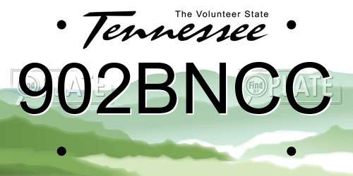 902BNCC Tennessee License Plate